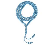 Hztyyier Rosary Prayer Mala Beads 99 Grains Resin Muslim Rosary Beads Islamic Worship Prayer Scripture Gilding Religious Article, 49cm Length(Blue)