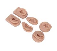 Hztyyier Silicone Ear Model Premium Soft Flexible Human Ear Model for Piercing Practice 3 Couples for Beginners Piercing Training, Earrings Indicate Props (Medium Skin Color)