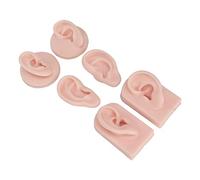 Hztyyier Silicone Ear Model Premium Soft Flexible Human Ear Model for Piercing Practice 3 Couples for Beginners Piercing Training, Earrings Indicate Props (Light Skin Tone)