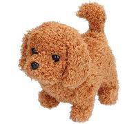 Hztyyier Simulation Electric Plush Dog Toy, Cute Puppy Toy for Soothing Emotions, Bark and Wag Tail Plush Dog for Children, Above 3 Years Old Applicable Scene (Teddy)
