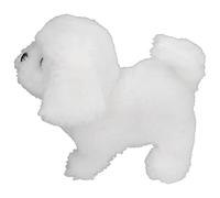 Hztyyier Simulation Electric Plush Dog Toy, Cute Puppy Toy for Soothing Emotions, Bark and Wag Tail Plush Dog for Children, Above 3 Years Old Applicable Scene (White Bibi Bear)
