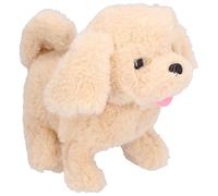 Hztyyier Simulation Electric Plush Dog Toy, Cute Puppy Toy for Soothing Emotions, Bark and Wag Tail Plush Dog for Children, Above 3 Years Old Applicable Scene (Golden hair)