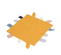 Hztyyier Soft Cotton Security Blanket for Babies, Anxiety Relief and Sensory Stimulation, Holiday New Moms, Breathable and Chewable Material (Turmeric)