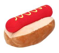 Hztyyier Soft Dog Chewing Toy Hot Dog Shape Detachable Sound Exquisite Doll Food Shape Stuffed Toy for Cats Dogs