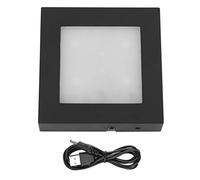 Hztyyier Square/Round LED Light Base Color Changing Stand Base 3D Laser Crystal Glass Art, USB/Battery Control Optional(#3)