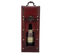Hztyyier Vintage Wooden Wine Box, Decorative Rustic Display Bottle Box for Wedding and Anniversary, 5.3 x 4.9 x 13.6in