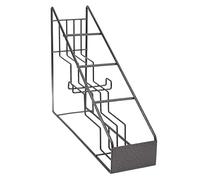 Hztyyier Wire Bottle Holder, 4 Compartment Stainless Steel Black Tiered Shelf, Modern Stable & Coffee Syrup Rack, Kitchenware & Living Room Organization