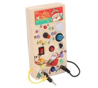 Hztyyier Wood Busy Toddler Board with LED Light Switches, Sensory Toy for Under 1 Year Old, Excellent Educational Travel Toy