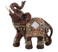 Hztyyier Wood Grain Elephant Statue, Feng Shui Wealth Figurine, Large Home Decor Sculpture