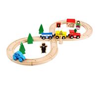 Hztyyier Wood Rail Car DIY Assembly Colorful Track for, Hand-eye Coordination and Spatial Imagination, Wood/colorful, 27PCs Set