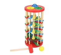 Hztyyier Wooden Ball Toy Colorful Ladder Hammer Knock Early Education Toys Classic Pounding Stairs Preschool Kids Children Puzzles, Jigsaw Puzzles, Diy Educational Toys