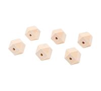 Hztyyier Wooden Beads, 100Pcs Unfinished Polygonal Beads Geometric Shape Decorative for Crafts, with Sturdy Breakage Resisting Wood for Jewelry, Home Decor, Wreaths