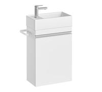 Hzuaneri 400 mm Bathroom Vanity Unit with Basin, Wall Mounted Vanity Bathroom Unit, Soft Close Single Door, Floating Under Sink and Vanity Unit for Compact Spaces, White, BC40003X