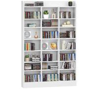 Hzuaneri CD/DVD Storage Rack, 747 CD Storage Tower, Storage Racks Shelf with Adjustable shelves, Media Display Stand Units for Living Room Study, 100 x 17 x 154.5 cm, White CR18003X