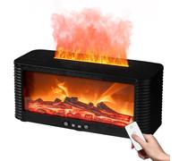 hzuisst Fireplace Diffuser Humidifier 7-Colour Flame Timer Auto-off 250ml | 3D, Whisper-Quiet (36db) With 8hr Runtime & Mist/Colour Control, Remote 3/6h Auto-Timer, Ideal for Home, Office, Bedroom, Spa