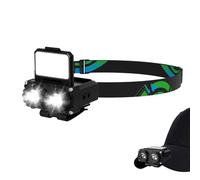 hzuisst Head Torch Rechargeable, 900 Lumens EDC Clip on Torch, Dual Light Sources Headtorch with Sensor Control, 5 Light Modes Headlamp, Waterproof Headlight Flashlight for Camping Running Fishing