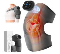 hzuisst Knee Massager, 3 in 1 Cordless Heated Knee Support Wrap for Shoulder Elbow Knee, Rechargeable Knee Warmers for Arthritis with 5 Heat Levels 3 Vibration Modes, Knee Heat Pads for Pain Relief