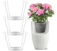 HZUIZXYO 1Set Adjustable Height Planter Inserts for Tall Large Pots,4 Hooks Fits in The Top Openings,Chain Planter Filler Elevate Plants,Wedding & Party Decor