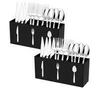 HZUIZXYO 2 Pcs Acrylic Cutlery Holder , 3 section tableware storage box,Acrylic Cutlery Storage Organizer Organiser Pen Holder, Organizer for Desk , Three Colors To Choose From (Black)