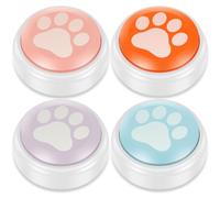 HZUIZXYO 4Pcs Dog Buttons Mat for Communication,Dog Talk Training Voice Recordable Button for Classroom Cat Training Talking & Pet Easy Speaking Tools