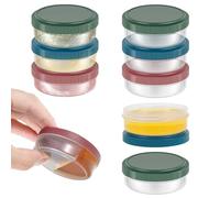 HZUIZXYO 9 Pcs Salad Dressing Container To Go, Dipping Container 50ml or 75ml Small Plastic Condiment Containers Cups with Lids Reusable Round Meal Prep for Snack Dips Salad Spices (50ml)