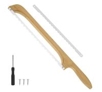 HZUIZXYO Bread Bow Cutter, 40 x 7 cm Stainless Steel Sourdough Bread Slicer with Wood Handle Serrated Bagel Cutter Replaceable Bread Cutter Slicer Practical Bread Slicer for Home Baking