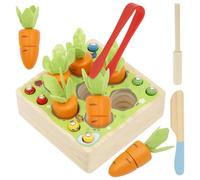 HZUIZXYO Carrot Educational Toy from 1 Year Old, Wooden Toy, Motor Skills Toy for Boys and Girls, Montessori Sorting Game, Wooden Puzzle, Carrot Harvest, Birthday Gift for Baby