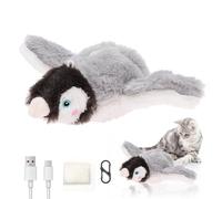 HZUIZXYO Interactive Chirping Fluttering Birds Cats Toy,Interactive Flying Flappy Bird Sparrow Toys Simulation Chirping Sparrow Pet Plaything for Bored Indoor(penguin)
