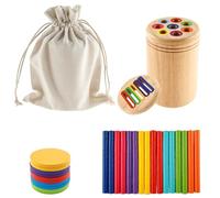 HZUIZXYO Montessori Toys, Wooden Color Sorting Toy 3 in 1 Toddler Pre-school Toys Educational Travel Sensory Toddler Toy for 1+ Years Old Boys Girls