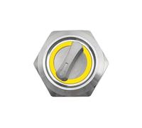 HZVEKCRI 19 mm Metal Rotary Switch, 2 and 3 Positions, Push Button Switch with Latching and LED Light, 12V and 220V, 1 NO, 1 NC, Red and Green (Yellow, Latching_3_12-24V)