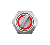 HZVEKCRI 19 mm Metal Rotary Switch, 2 and 3 Positions, Push Button Switch with Latching and LED Light, 12 V and 220 V, 1 NO, 1 NC, Red and Green (Red, Latching_3_3-6V)