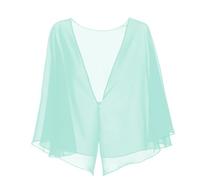 HZWMQDLF Bolero Shrug for Women Womens Sheer Chiffon Cape Capelet Elegant Bolero Shrugs Lightweight Shawl Wraps Two Ways To Wear Tops Open Front Cover Up for Evening Party Dresses Mint Green L