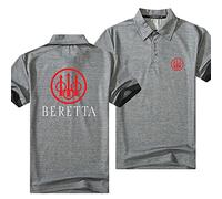 HZWZKDSZD Mens Casual Short Sleeve for Beretta Print Summer Polo Shirts Fashion Plaid Golf Tennis T-Shirt Regular Fit Tee Top with 3 Buttons-Grey||3XL