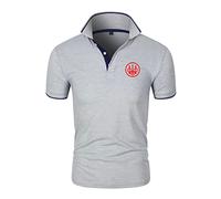 HZWZKDSZD Men's Plain Polo Shirt for Beretta Print Breathable Workwear Casual Wear Summer Unisex Shirts Adults Gift Polo Shirts Sports Tennis Tee Top with 4 Buttons -Grey||L