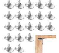 HZXINYI 20 Pcs Shelf Support Pegs - L-Shaped Shelf Pegs 5mm Solid Alloy Metal Shelf Support Pegs Silver Shelf Brackets Pegs Shelf Pins for Cupboard Bookshelf Cabinet Wardrobe Support