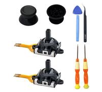 Hzxkqmil Analog Joystick for Legion Go Controller, Replacement 2 Joysticks Sensor Module and 2 Thumbstick Grips Repair Kits for Lenovo Legion Go Handheld Controller, Black