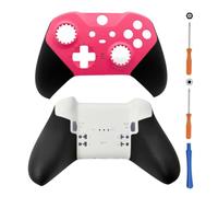 Hzxkqmil Front Back Housing Shell Case Replacement Custom Shell Cover Faceplate Accessories for Xbox Elite Controller Series 2, Rose Red + White