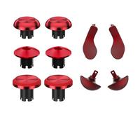 Hzxkqmil Metal Thumbsticks for PS5 Edge Controller, 6 Joystick Analog Sticks 4 Back Paddles Triggers Buttons Replacement Accessories for Ps5 Edge Controller, Red