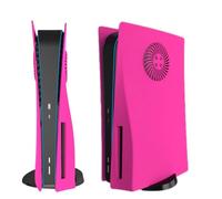 Hzxkqmil Plates Cover Faceplates for PS5 Console Disc Edition, Replacement Shell with Cooling Vents Face Plate Side Plates ABS Case Shockproof Accessories for PS5 Console, Pink