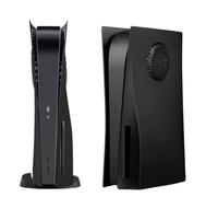 Hzxkqmil Plates Cover Faceplates for PS5 Console Disc Edition, Replacement Shell with Cooling Vents Face Plate Side Plates ABS Case Shockproof Accessories for PS5 Console, Black