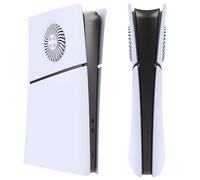 Hzxkqmil Replacement Faceplate Cover Plates for PS5 Slim Console Digital Edition, Side Plates with Cooling Vents Custom Shell ABS Case Anti-Scratch Shockproof Accessories, White