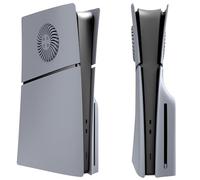 Hzxkqmil Replacement Faceplate Cover Plates for PS5 Slim Console Disc Edition, Side Plates with Cooling Vents Custom Shell ABS Case Anti-Scratch Shockproof Accessories, Grey