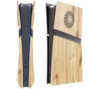 Hzxkqmil Replacement Plates Cover for PS5 Pro Console, Face Plate Custom Shell Faceplate Side Panels with Cooling Vents ABS Case Accessories for PS5 Pro Digital Edition, Woodgrain