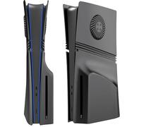 Hzxkqmil Replacement Plates Cover for PS5 Pro Console, Face Plate Custom Shell Faceplate Side Panels with Cooling Vents ABS Case Accessories for PS5 Pro Disc Edition, Black