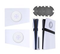 Hzxkqmil Upper Cover Plates with Vent & Fan Dust Filter for PS5 Pro Console | Replacement Faceplate Left/Right Top Shell Plate Side Panels + 4pcs Cooling Fan Dust Filter for PS5 Pro Disc/Digital Edition