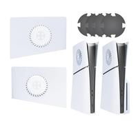 Hzxkqmil Upper Faceplate with Vent & Fan Dust Filter for PS5 Slim Console | Replacement Top Cover Plates Left/Right Shell Plate Panels + 4pcs Cooling Fan Dust Nets for PS5 Slim Disc/Digital Edition