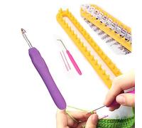 HZXMKB Knitting Loom Crochet Hooks,Long Knitting Machine Plastic Loom Knitting,Craft Kit Tools with Hook and Needles,DIY Round Weaving Looms Set for Adults and Beginners,Women Scarves,Hat,Sock