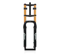 HZXQCVB 20/26 Inch Bike Fat Fork 4.0" Tire Air Suspension Fork Double Shoulder 1-1/8" Disc Brake QR 135mm Travel 170mm Damping Adjustable For Snow Beach Bike(Gold,26IN)