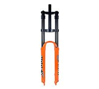HZXQCVB 26/27.5/29" Downhill Mountain Bike Air Fork 1-1/8" Straight Tube Double Shoulder Suspension Front Fork 140mm Travel Bikes Fork 9 * 100mm QR(Orange,26'')