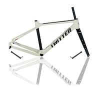 HZXQCVB 700C Gravel Road Bike Frameset 46/49/52/55CM Carbon Fiber Disc Brake Bike Frame Thru Axle F12×100mm R12×142mm(Beige,460mm)